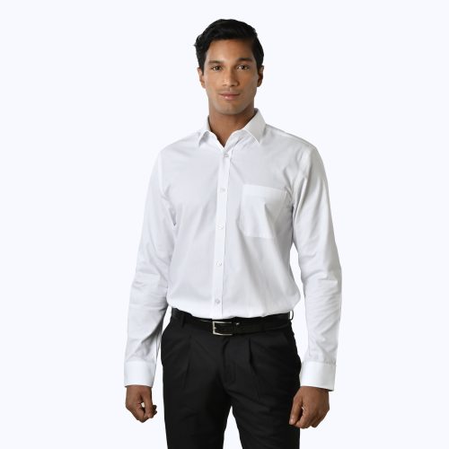 White Poplin White Button Shirt – Long Sleeved
