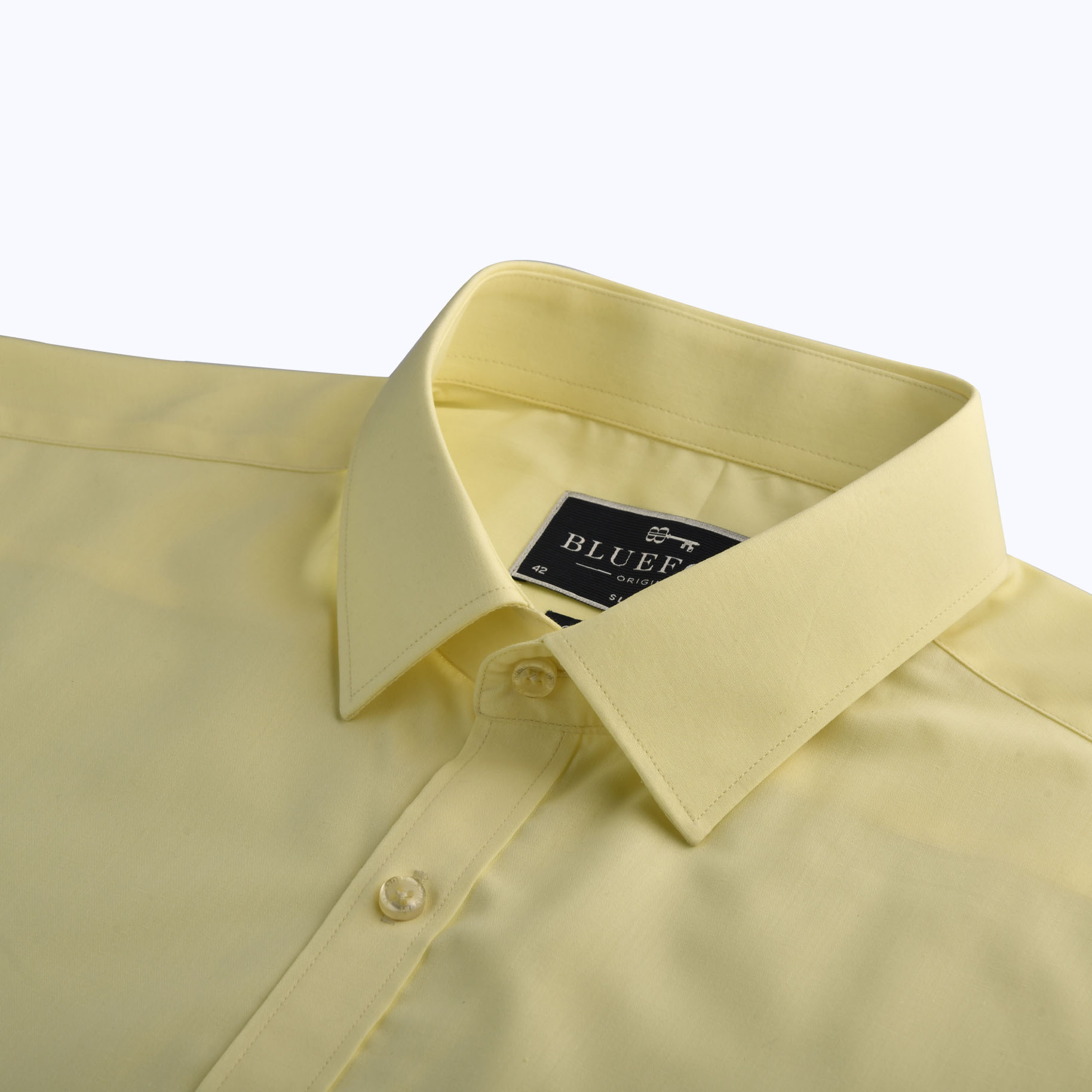 Pastel Yellow Poplin Shirt - Bluefort