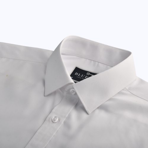 Slim Fit White White Button Shirt – Short Sleeved