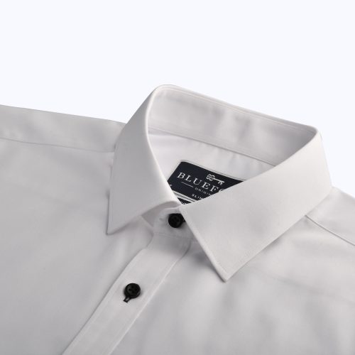 Slim Fit White Black Button Shirt – Long Sleeved
