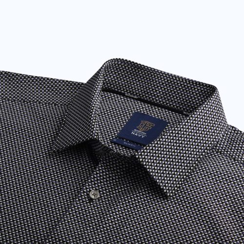 Blue Tones Double Triangle Print Mercerized Shirt