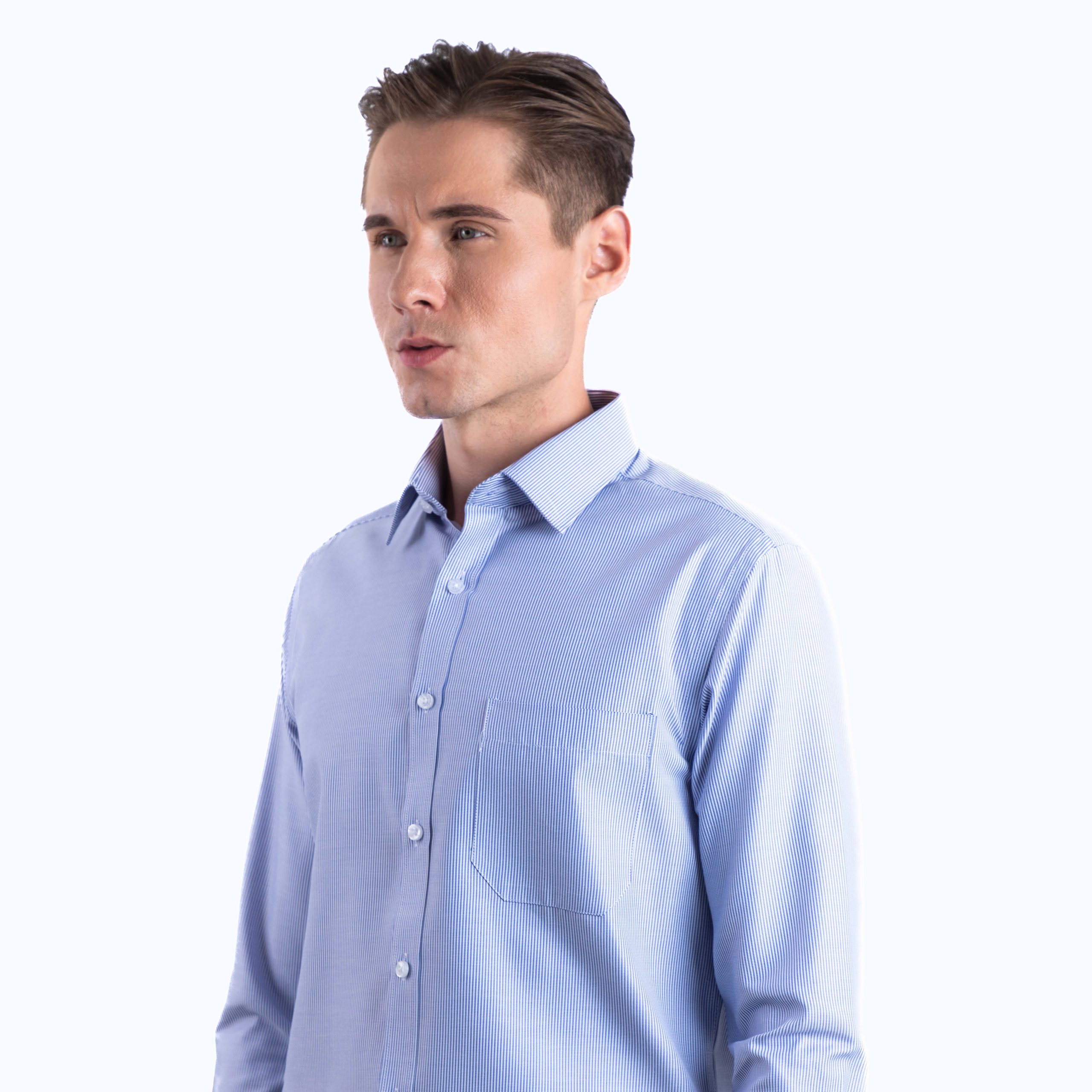 Navy Royal Oxford Stripe Shirt - Bluefort