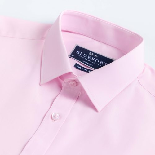 Flamingo Pink Poplin Shirt – Short Sleeved