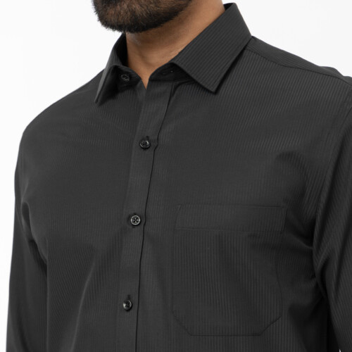 Black Arrowhead Striped Dobby Shirt