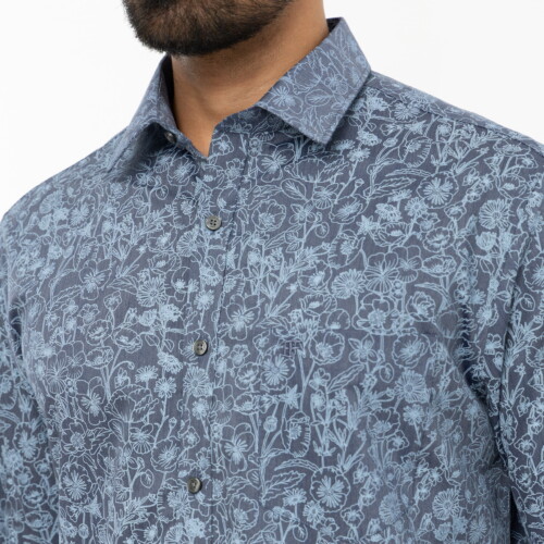 Blue Floral Indigo Shirt
