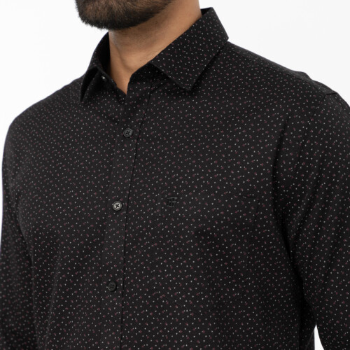 Black Geo floral Print Shirt