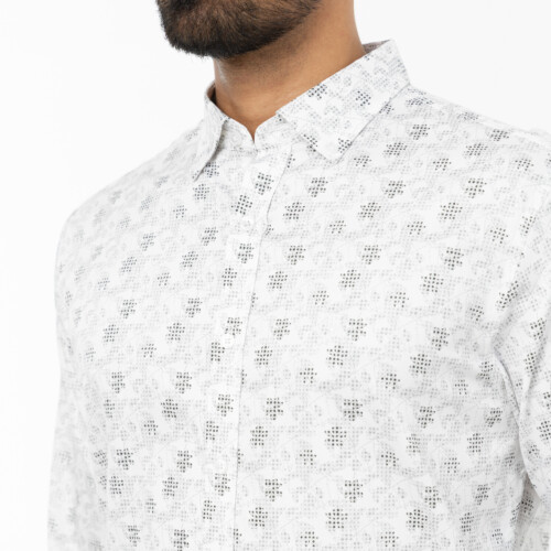 Grey Halftone Print Shirt