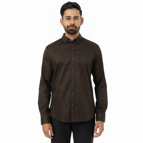 Khaki Green Sitara Print Shirt