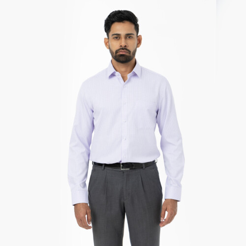Purple Twill Check Shirt