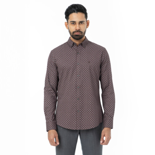 Burgundy Ajrakh Print Shirt