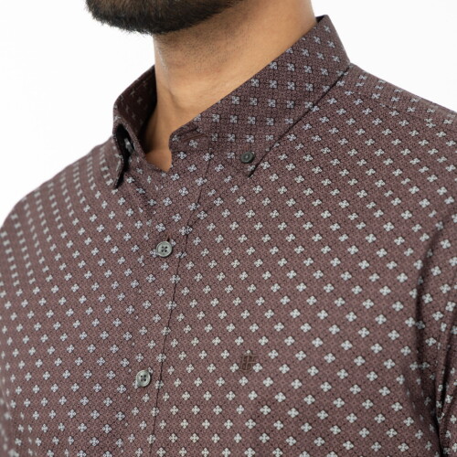 Burgundy Ajrakh Print Shirt