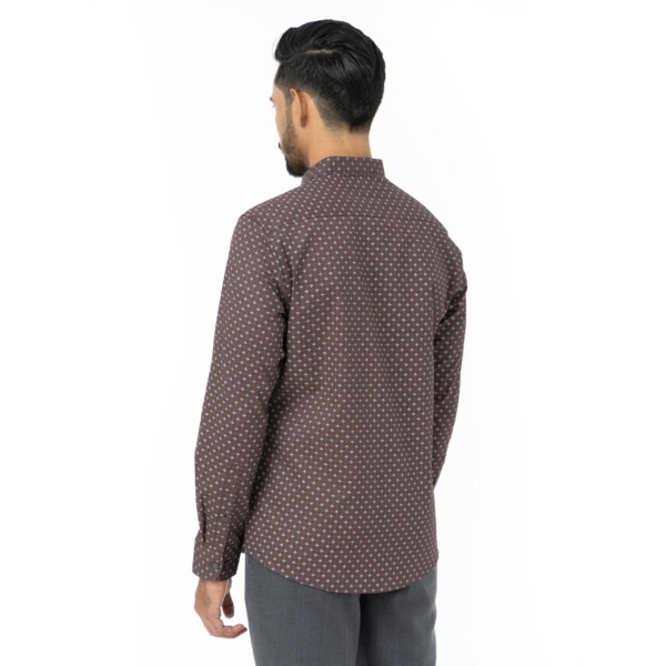 Burgundy Ajrakh Print Shirt - Image 3