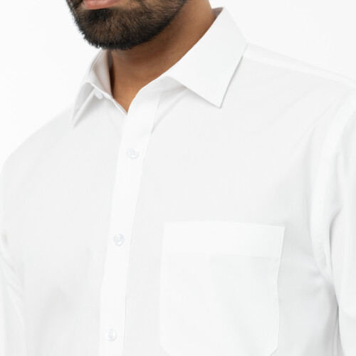 White Pinpoint Oxford White Button Shirt – Long Sleeved