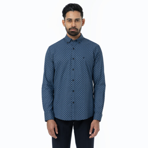 Navy Ajrakh Print Shirt