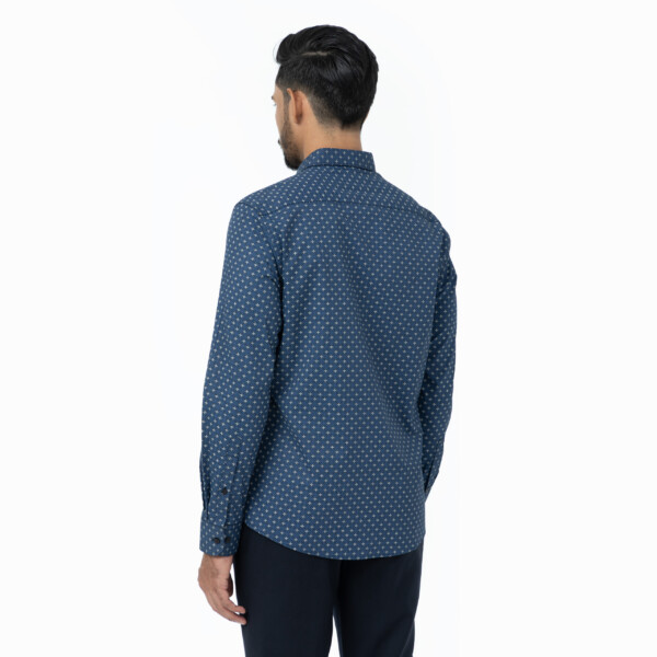 Navy Ajrakh Print Shirt - Image 3