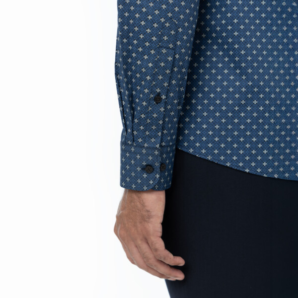 Navy Ajrakh Print Shirt - Image 4