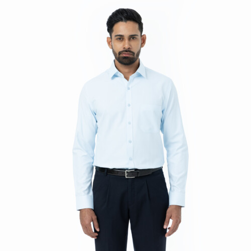 Light Blue Micro Signature Dobby Shirt