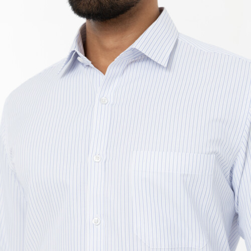 Light Blue Twill Weave Stripe  Shirt