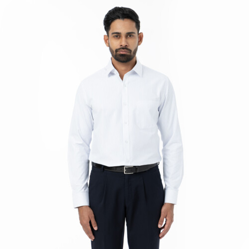 Blue Hairline Stripe Dobby Shirt