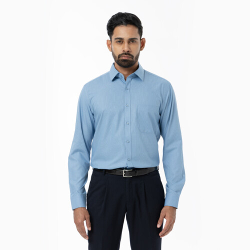 Blue Mini Grid Check Shirt