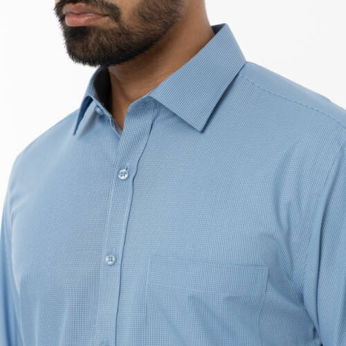 Blue Mini Grid Check Shirt