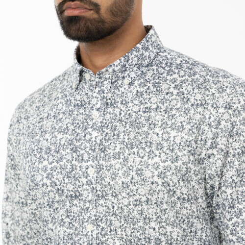 Dark Navy Daisy Floral Print Shirt