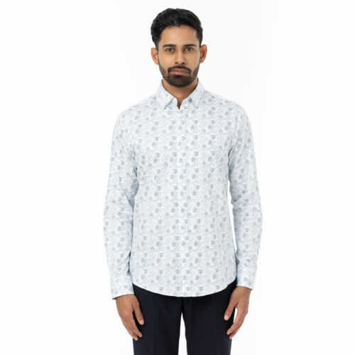 Blue Halftone Print Shirt