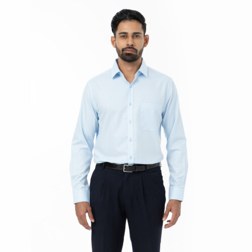 Light Blue Stripe Dobby Shirt