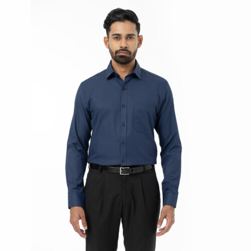 Navy Micro Signature Dobby Shirt