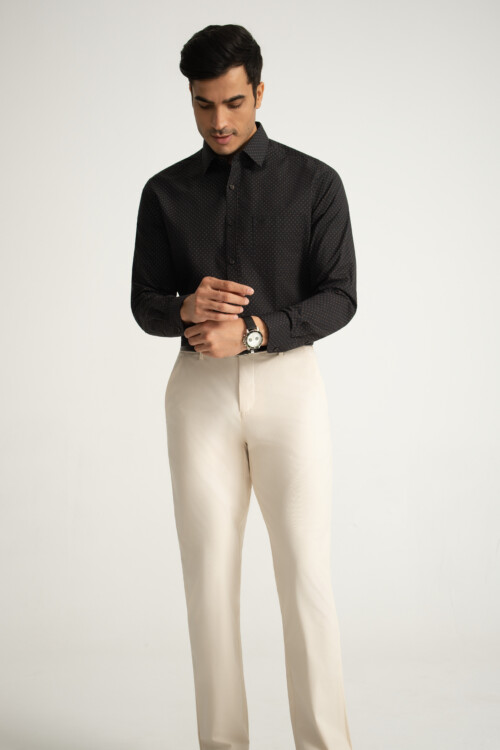 Black Geometric Star Print Shirt