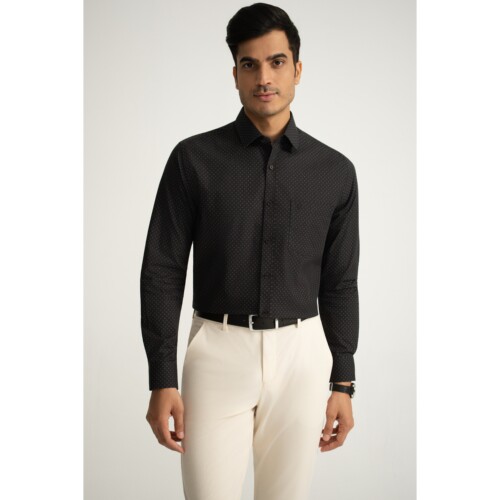 Black Geometric Star Print Shirt