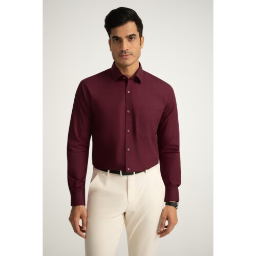 Maroon Pinpoint Shirt