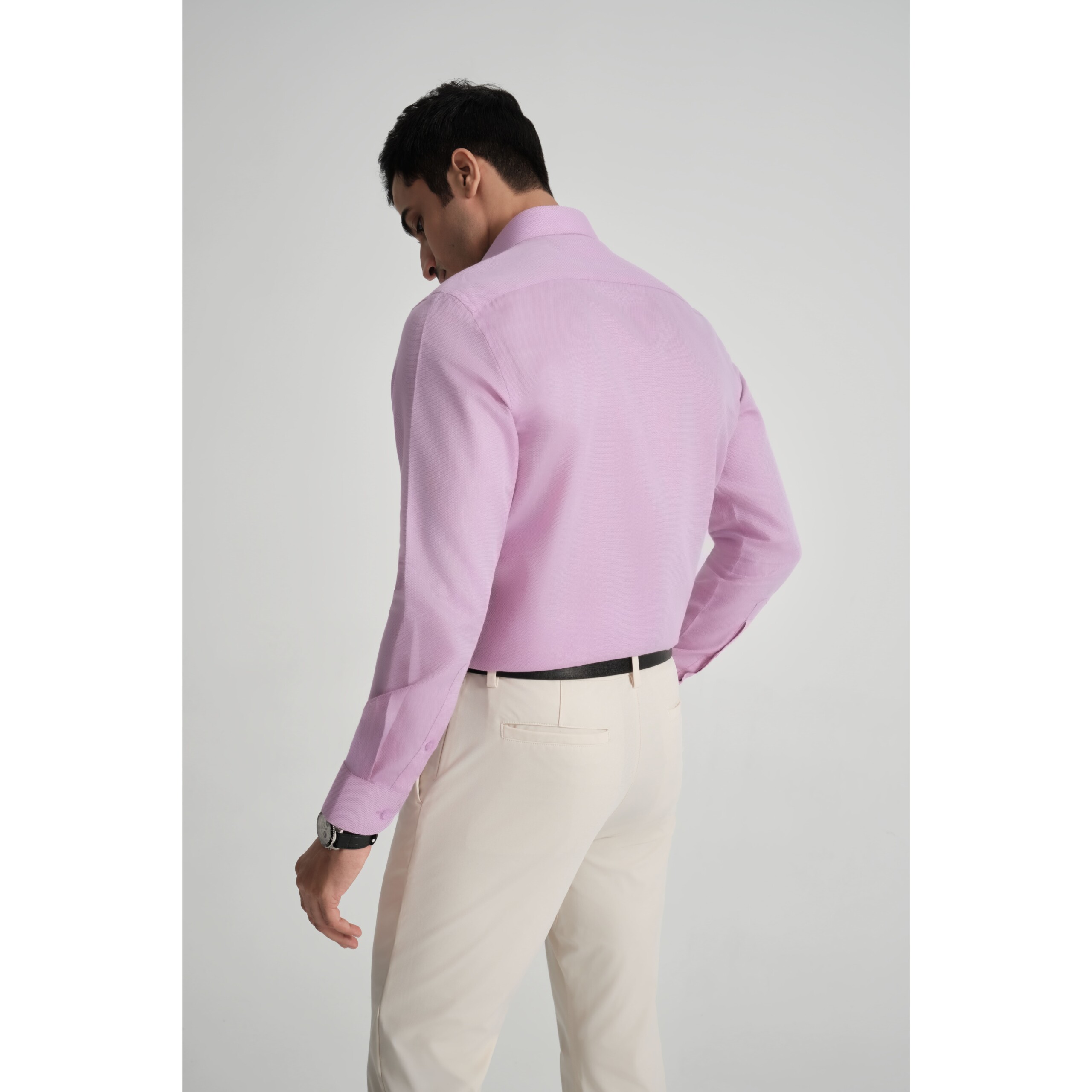 Pink Royal Oxford Dobby Dress Shirt - Image 3
