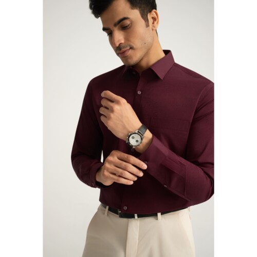 Maroon Pinpoint Shirt
