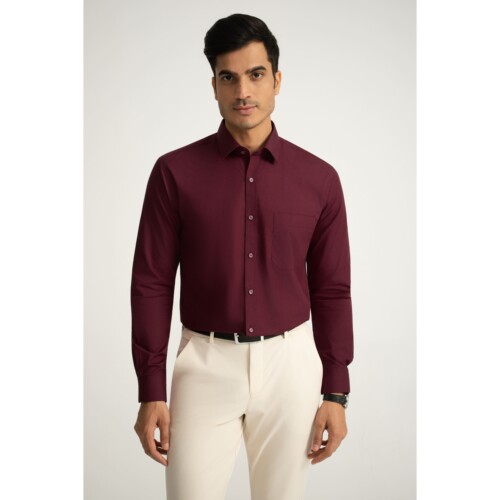 Maroon Pinpoint Shirt