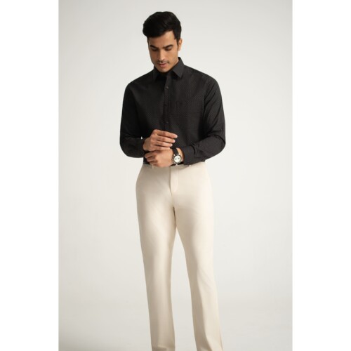 Black Geometric Star Print Shirt