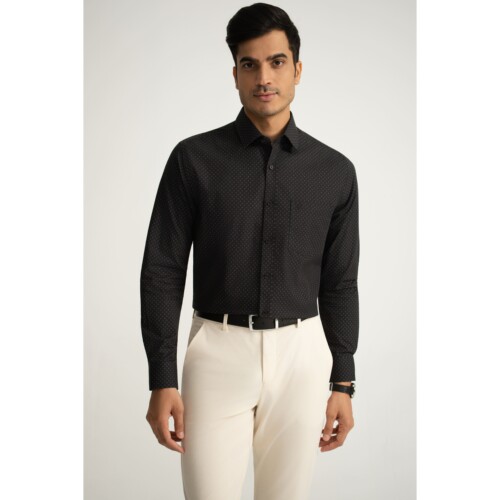 Black Geometric Star Print Shirt