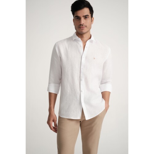 100% Pure Linen Classic White Shirt