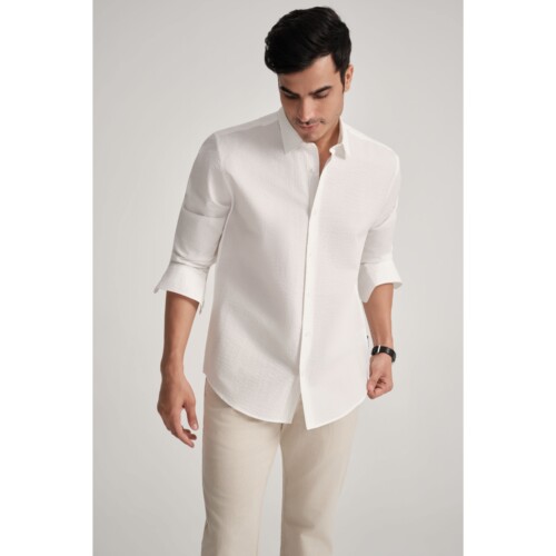 White Seersucker Shirt