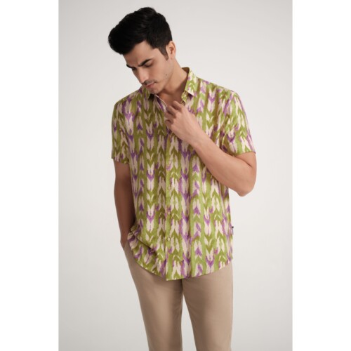 Green Viscose print shirt