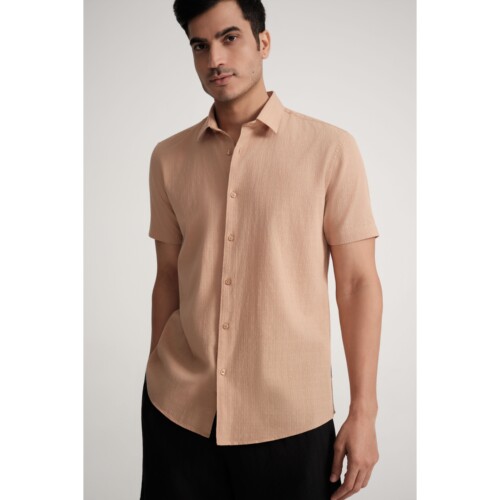 Orange Mini Wavy Dobby Shirt