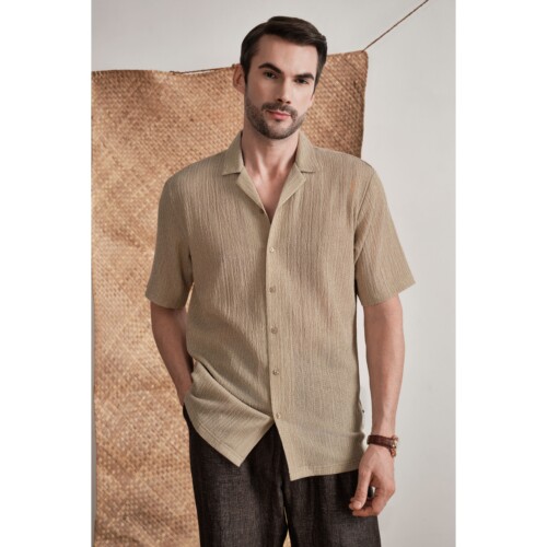 Moss Green Terrain Texture Shirt