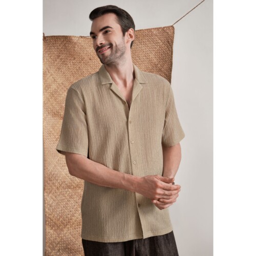 Moss Green Terrain Texture Shirt