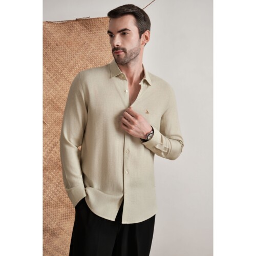 Sage Beige Luxe Slub Shirt