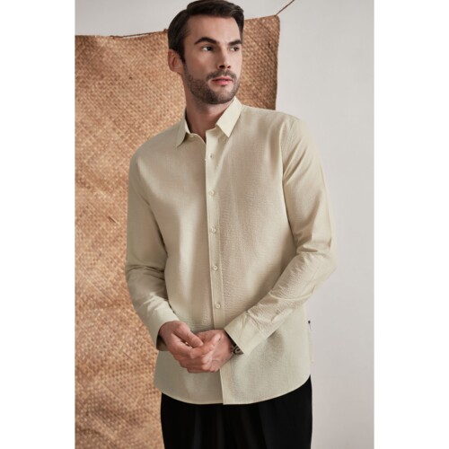 Mist Green Seersucker Shirt
