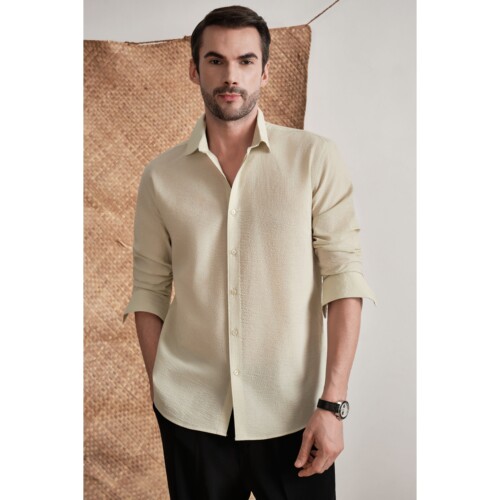 Mist Green Seersucker Shirt