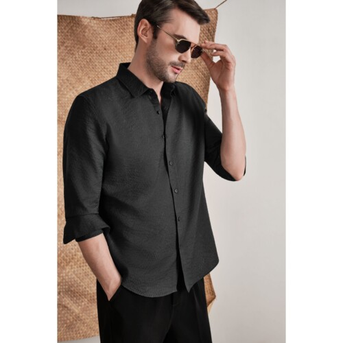 Pirate Black Geo Weave Shirt