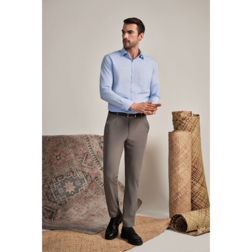 Powder Blue Pencil Striped Shirt