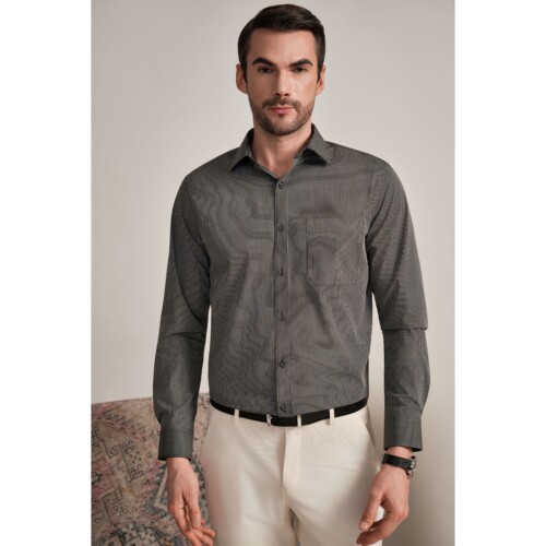 Black Pencil Striped Shirt