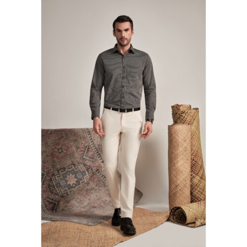 Black Pencil Striped Shirt